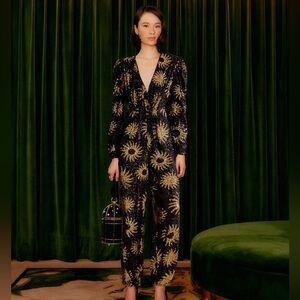 Farm Rio Sunny  Mood Sequin V Neck Jumpsuit